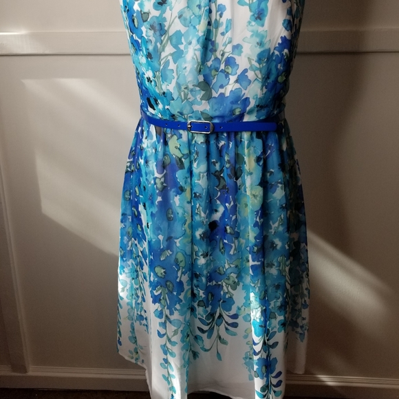 Connected Apparel Blue Blomming Dress